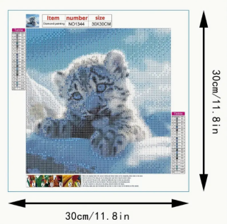 Preview: Diamond Painting Schnee Tigerbaby